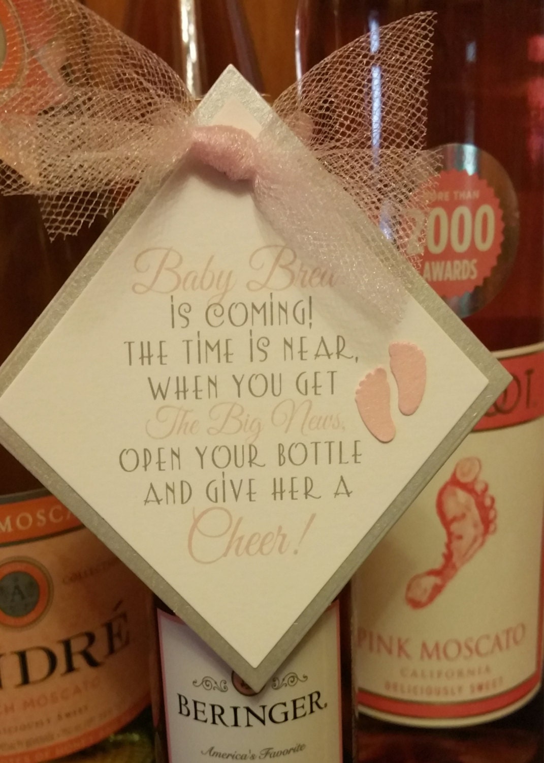 Mini Wine Bottle Favor Tags Baby Shower by CustomDesignsByLauri