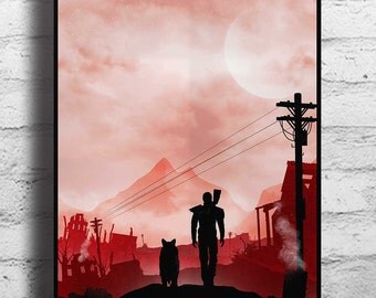 Fallout 4 inspired minimalist Poster - Vault tec inspired Poster - Fallout inspired wall art - Gamer Geek Art