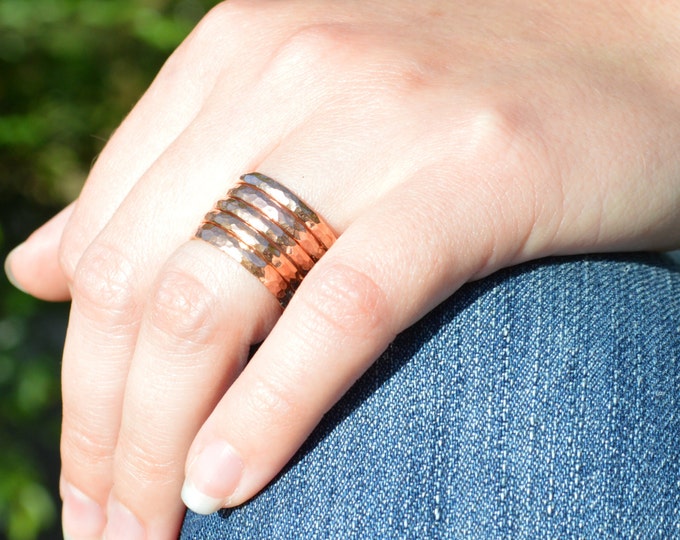 Super Thick Stackable Bronze Ring(s), Bronze Rings,Stackable Rings, Bronze Ring, Hammered Ring, Bronze Band, Arthritis Ring, Bronze Jewelry