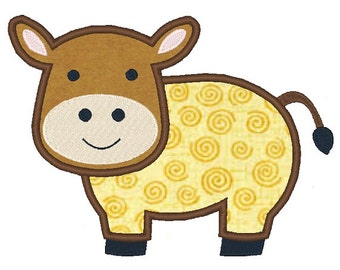 Cow Applique Machine Embroidery Design 102014 Cow Design 4X4 5X7 6X10 Instant download