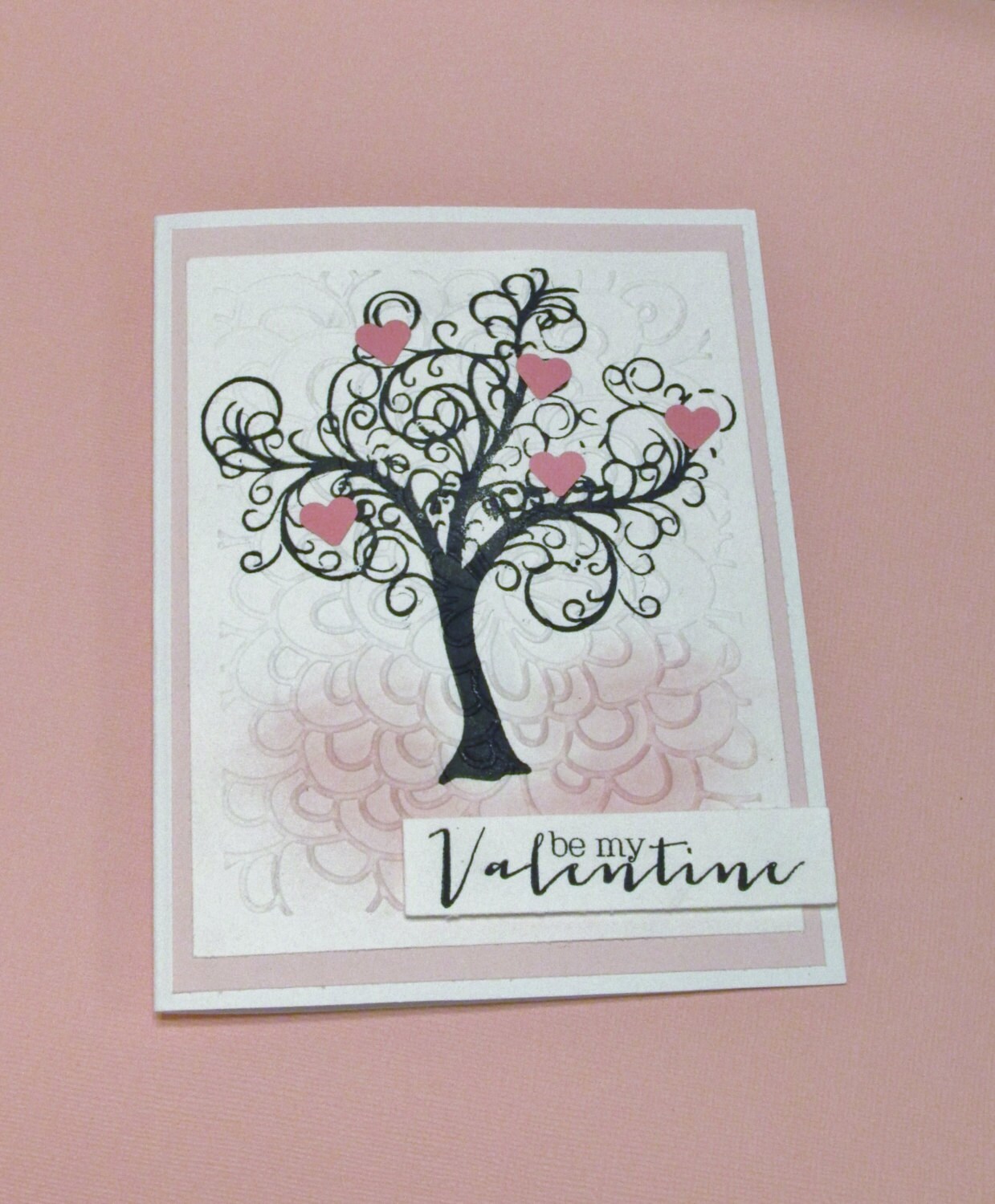 Handmade Stamped Valentine's Card Tree by MainImageCards on Etsy
