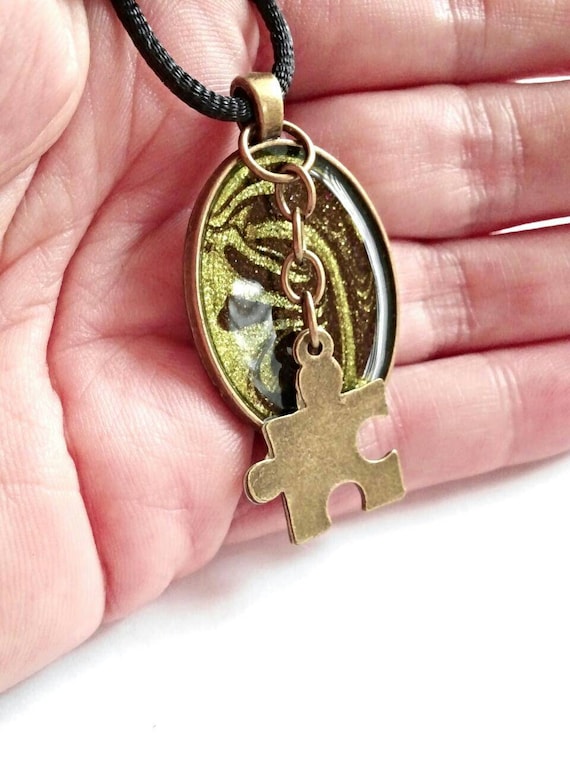 autism necklace autism jewelry autism mom necklace by GenevasSky