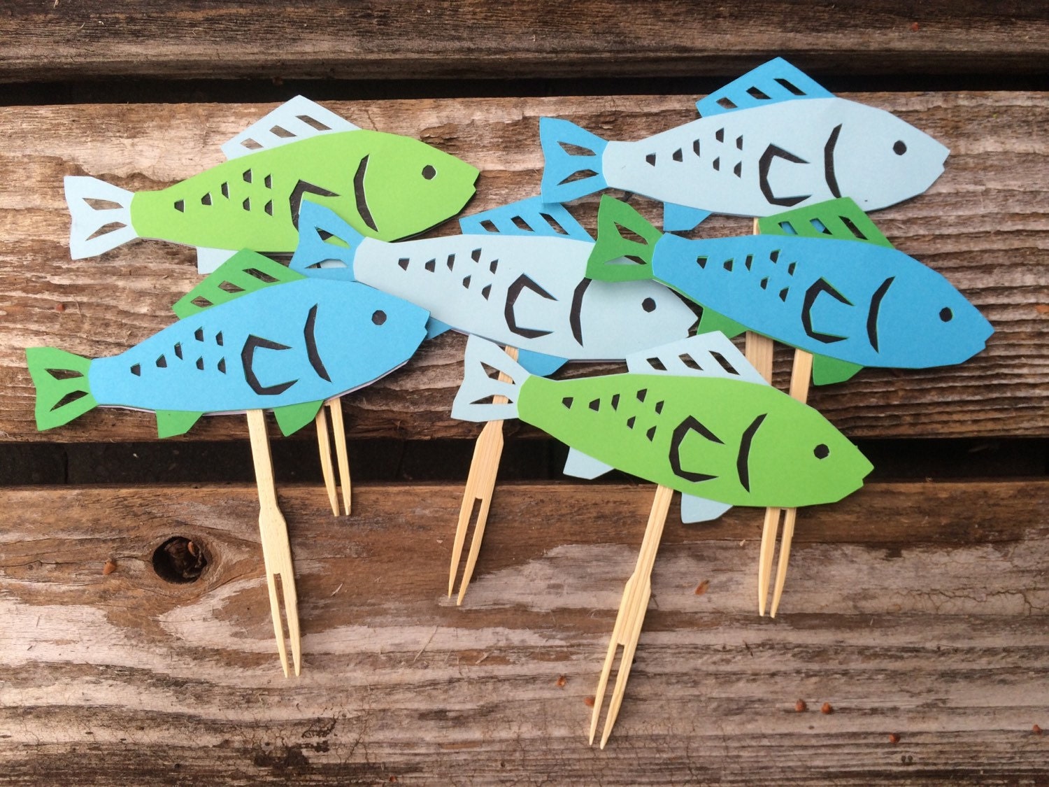 Fishing Party Cupcake Toppers Under The Sea Party Fish