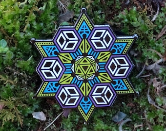 Tetra Tech Hat Pin - Heady Trippy Psychedelic festival hat pin Sacred geometry Bassnectar edm