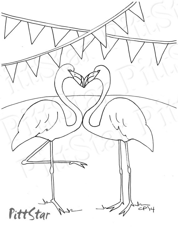 Items similar to Instant Download - Flamingos in love - Printable