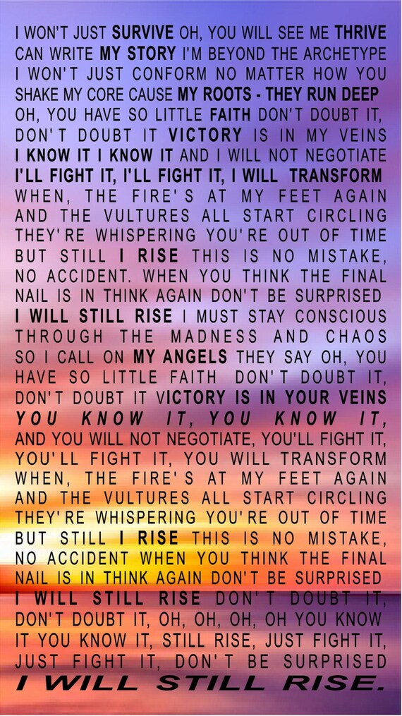 I Will Rise Lyrics Inspirational Wood Sign or Canvas Wall Art