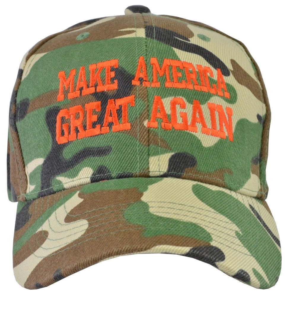 Make America Great Again Trump camo hat Orange embroidered