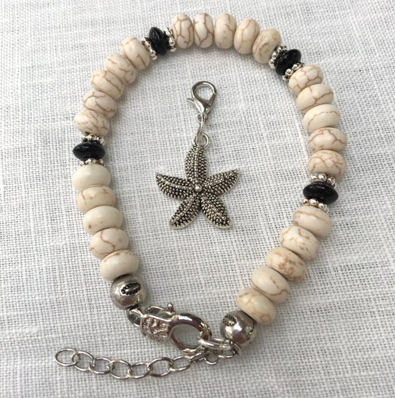 Weight Watchers Tracking Charm Bracelet cream colored beads