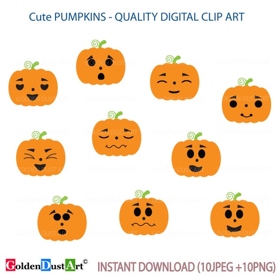 20% OFF SALE Cute Pumpkins Pumpkins Clipart Pumpkins Clip