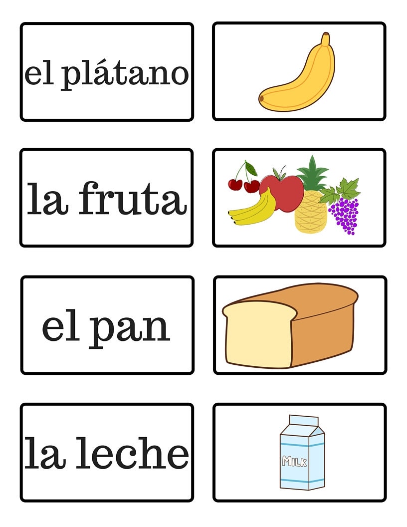 la-comida-food-spanish-flash-cards