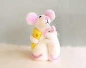 Needle felted mouse baby cheese needle felt mouse needle felted animal felt mice wool mouse needle felting mouse ornament white pink cute Needle felted mouse baby cheese needle felt mouse needle felted animal felt mice wool mouse needle felting mouse ornament white pink cute