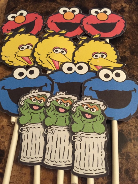 Sesame Street Inspired Cupcake Toppers