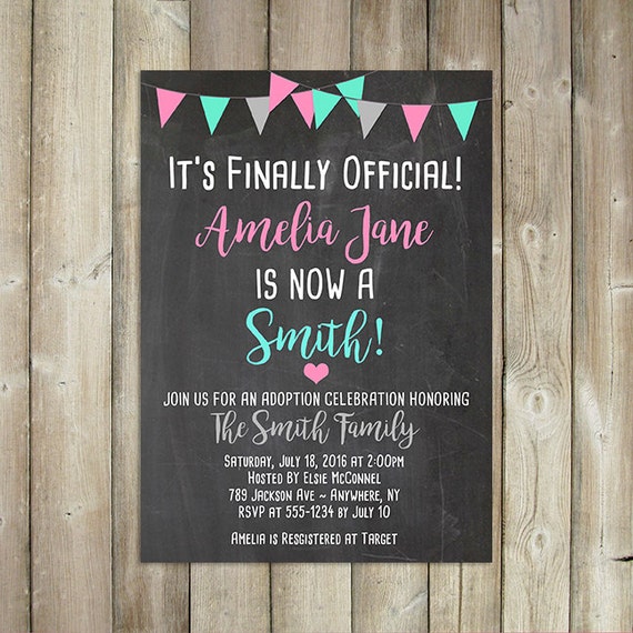 Adoption Celebration Invitation It's Finally Offical