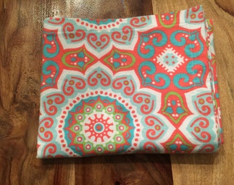Baby Girl Snuggle blanket-pink, green, and blue