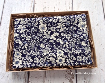 Men's pocket square, men's handkerchief, navy floral pocket square