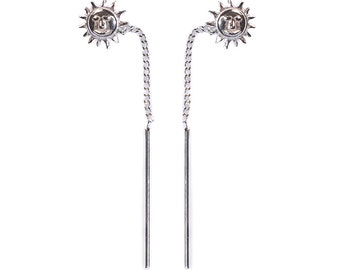 MUKTANK×SUN HUNTER Square Brushed Stud Earrings