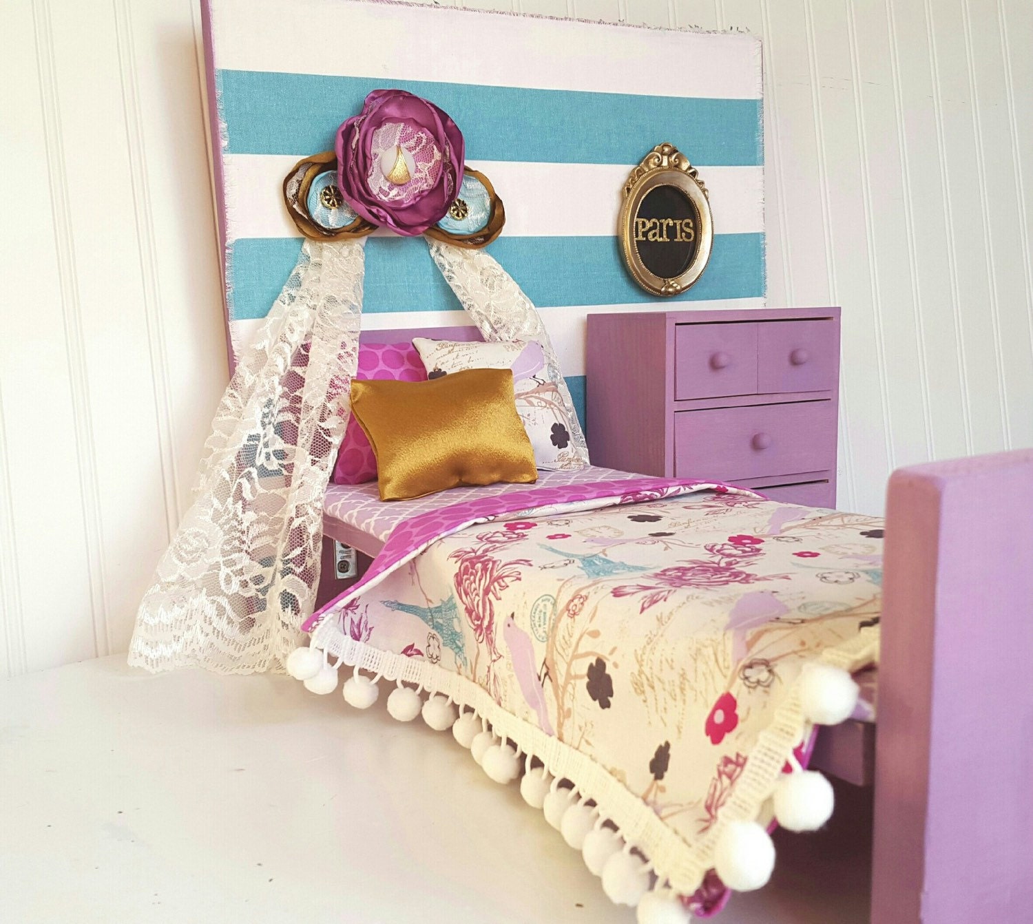 Paris American  girl  doll bedroom  set 18 American  by Head2Heart