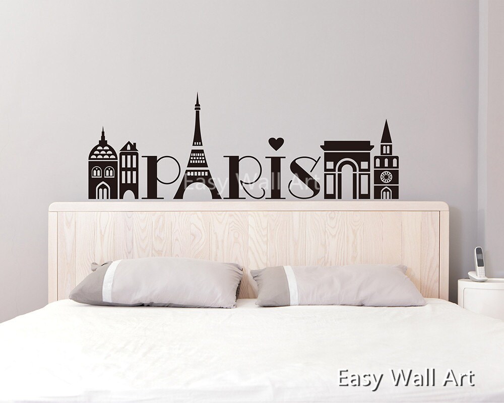 Paris Wall Decal Paris France Wall Decal for Bedroom Office