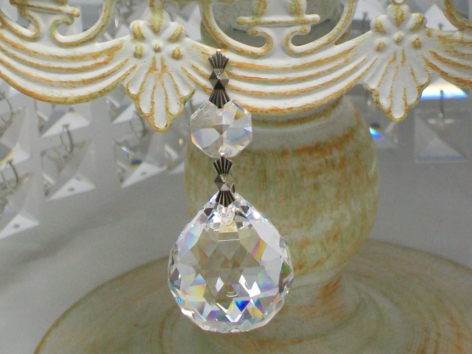 Hanging Crystal Ball Cake Decoration by weddingbridaldecor on Etsy