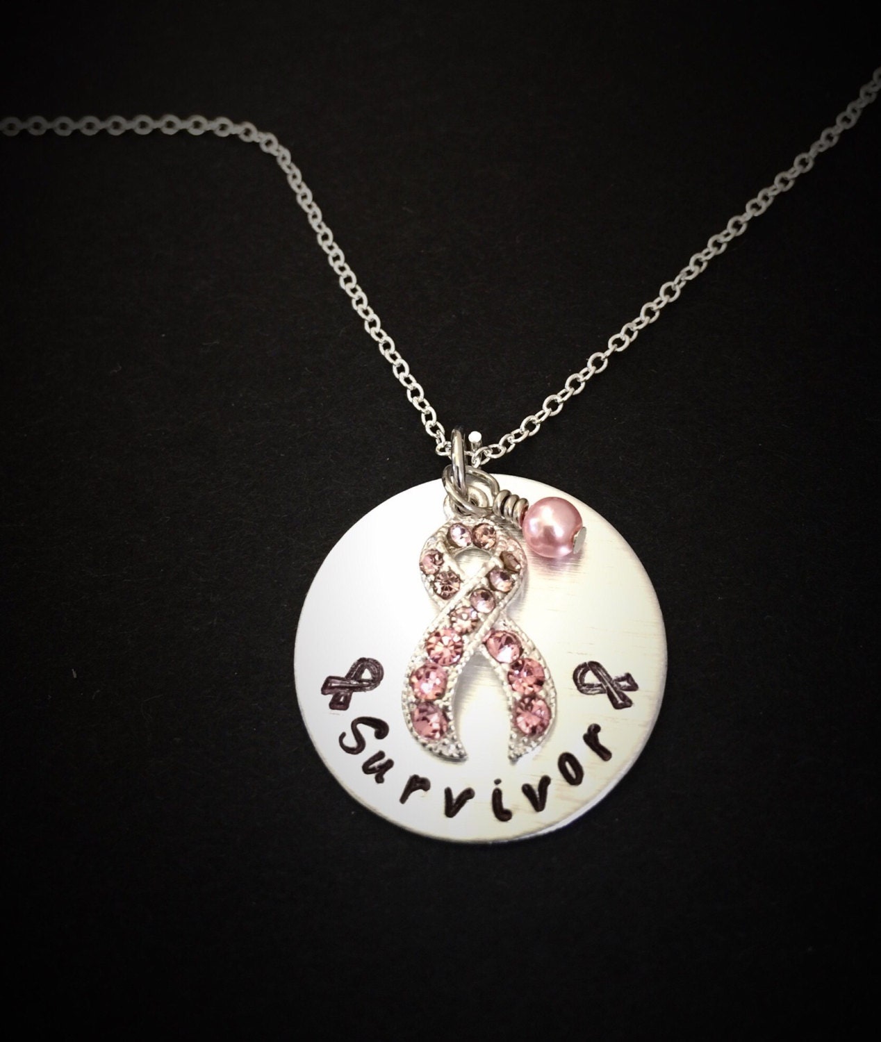 Breast Cancer Jewelry-Cancer Awareness Necklace-Survivor
