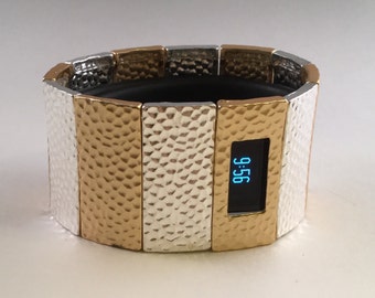 FitBit Charge HR Cover Bracelet and FitBit Charge Band Bracelet: Hammersmith in Matte Gold and Bright Silver with a Window