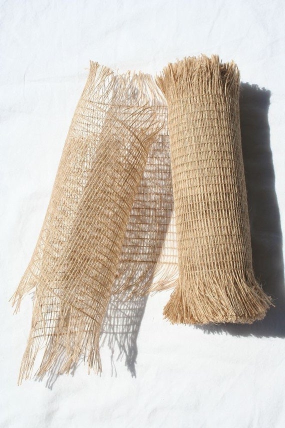 10 Frayed Jute Mesh Burlap Mesh Jute Mesh by CustomWreathDecor