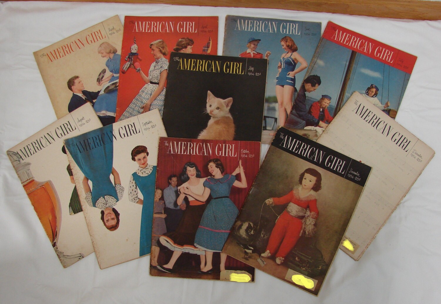 American Girl Magazine Lot of 10 Vintage 1954 American Girl