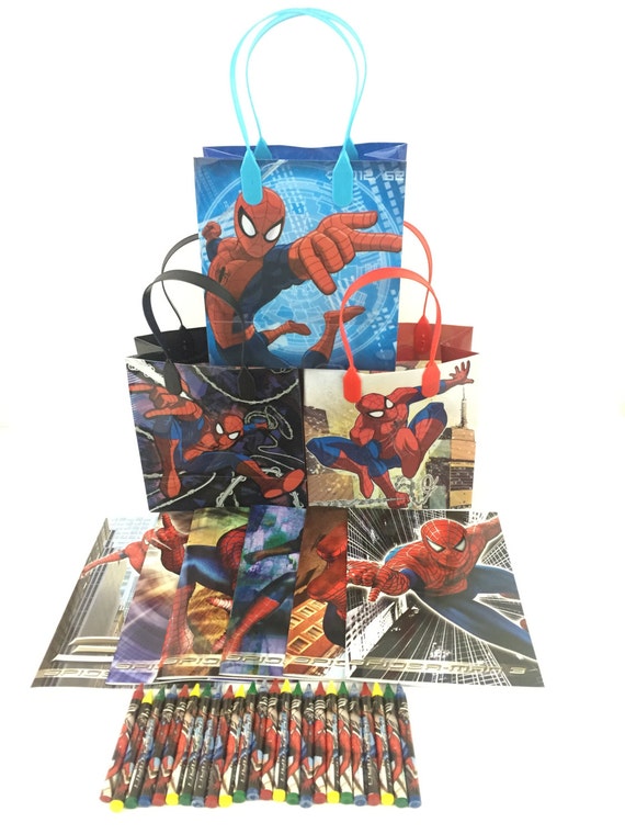 Spiderman plastic party goody or treat bag with by dreamshop14