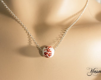 Ceramic - red flowers on Sterling