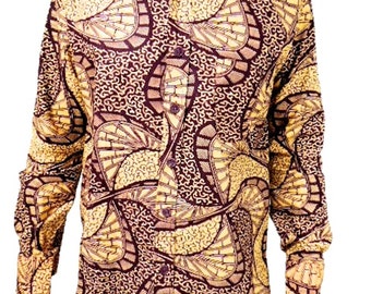 Africa Print Shirt, Ankara Shirt, Africa Man Clothing, Africa Shirt, Africa Long Sleeve Shirt, Batik Shirt, Africa Clothing, Ankara Clothing
