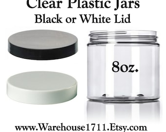 8oz. PET Clear Plastic Jar/Lotion Jar/Cream Jar/Facial Cream Jar/Storage Jar/Travel Jar/Bath Salts/DIY