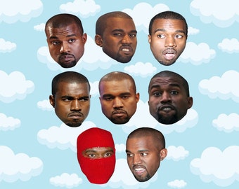 Kanye West Expressions Sticker Pack 8 ct 2 x 1.5" - Kanye West - Kanye - Kanye Stickers - Kanye West Stickers - Kanye Gift
