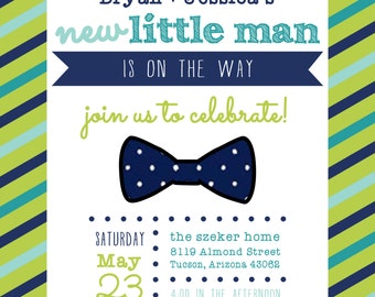 Little Man Baby Shower Invitation DIGITAL FILE