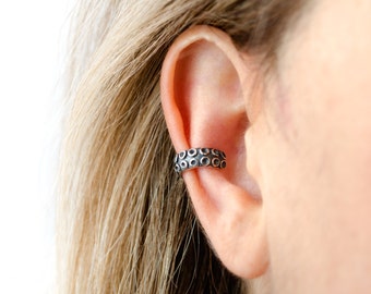 Octopus Tentacle Ear Cuff Earring Sterling Silver Ear Wrap Earrings Boho Jewelry - ECU010 SS T2