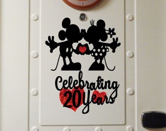 Personalized Mickey & Minnie Anniversary- Disney Cruise Magnets
