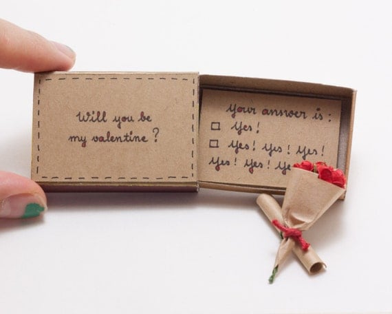 Funny Valentine Card/ Valentine's Day Card /"Will you be my Valentine?"/ Cute Proposal Card/ Valentine Matchbox
