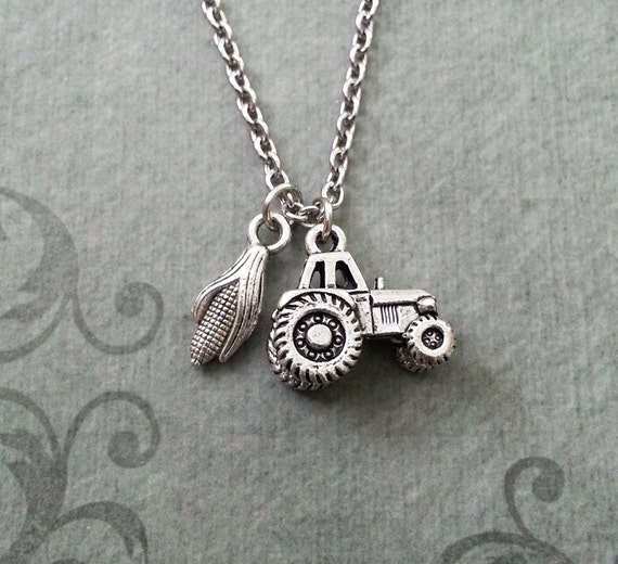 Tractor Necklace SMALL Tractor Jewelry Farming Necklace Farmer
