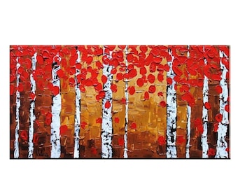 Original Painting, Abstract Painting, Large Art, Wall Art, Large Abstract Art, Canvas Art, Birch Tree Painting, Canvas Painting, Large Art