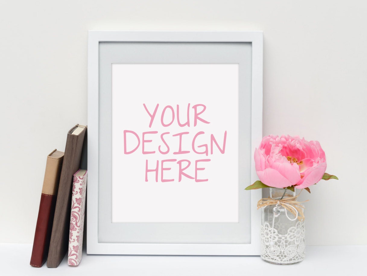 Download 8x10 Mockup White Frame Mock-up Digital by PeachesNCreamArtShop