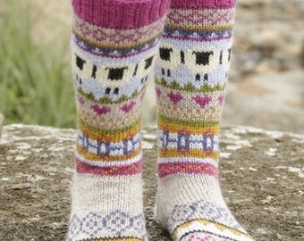 knit socks Wool socks Christmas gift Norwegian Christmas