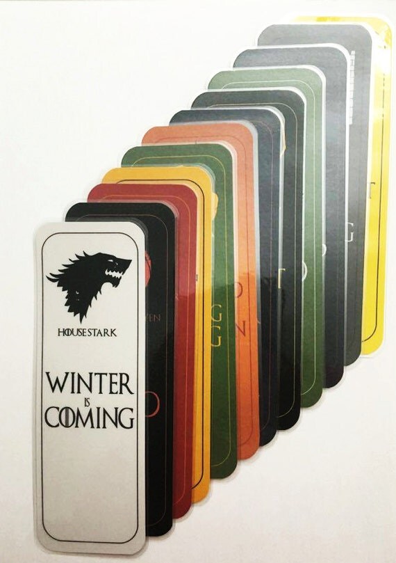 Game of Thrones House Bookmarks by HorcruxesAndDemigods on Etsy