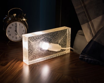 Epoxy Lamp. Epoxy table lamp. Epoxy desk lamp. Industrial style. Modern light. Desk lamp. Table lamp. Lighting. Epoxy. LED light.