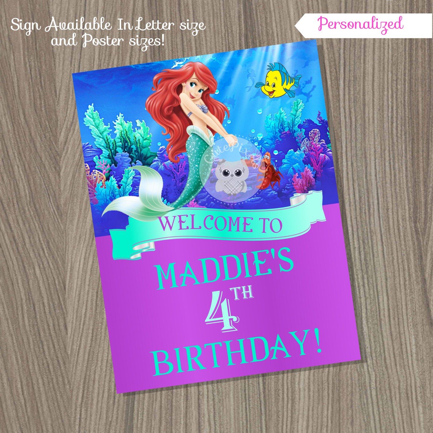 21st birthday sign mermaid Ariel Disney Sign Mermaid Birthday Sign Little Birthday