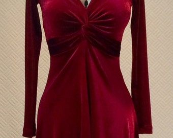 Red dress, velvet dress, christmas dress, cocktail dress, party dress, evening dress, midi dress