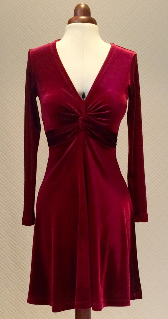 Red dress velvet dress christmas dress cocktail dress