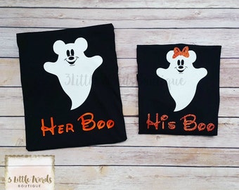 Disney Halloween Shirts | His Boo and Her Boo Matching Shirt Set | Mickey's Not So Scary | Disney Family Vacation | Disney Couples Shirts