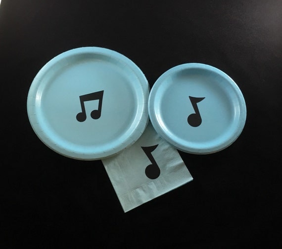 Items similar to Music Note Party Plates Music Plates Music Note Napkins Musical Birthday