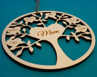 Personalised Family Tree, Family tree plaque, Mothers Day Present, Fathers Day Present, Custom Family tree, gift for her