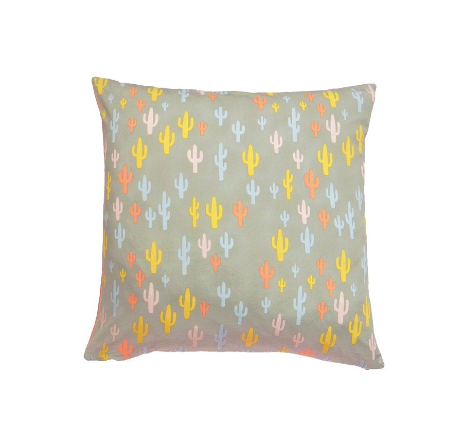 Cactus Print Cushion Cover Cactus Pillow by MirraDesignStudio