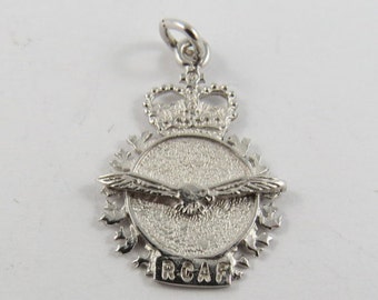 Royal Canadian Air Force Emblem Sterling Silver Charm or Pendant.